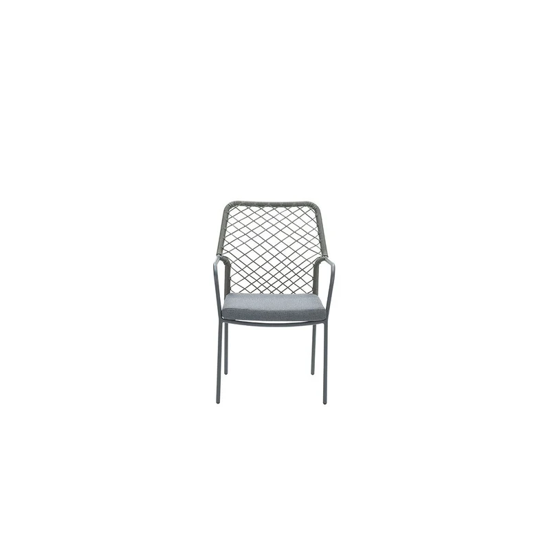 Dido dining fauteuil - carbon black - rope mosgroen - mystic grey