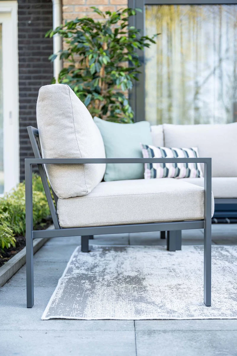 Garden Impressions Springs lounge hoekset carbon black - desert sand