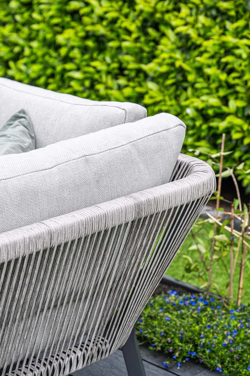 Lounge-diningset Monti - zwart - 7-persoons - aluminium - Garden Impressions