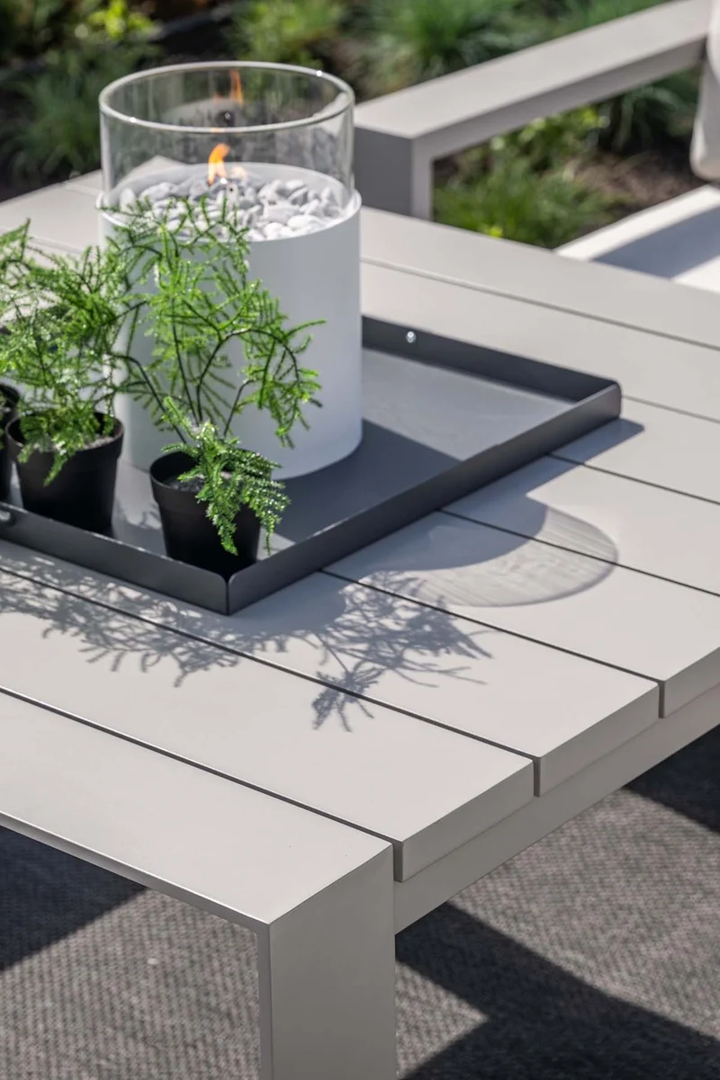 Lounge hoekbank Levanto - 7-persoons - taupe - hoge tafel - 3 delen - Garden Impressions