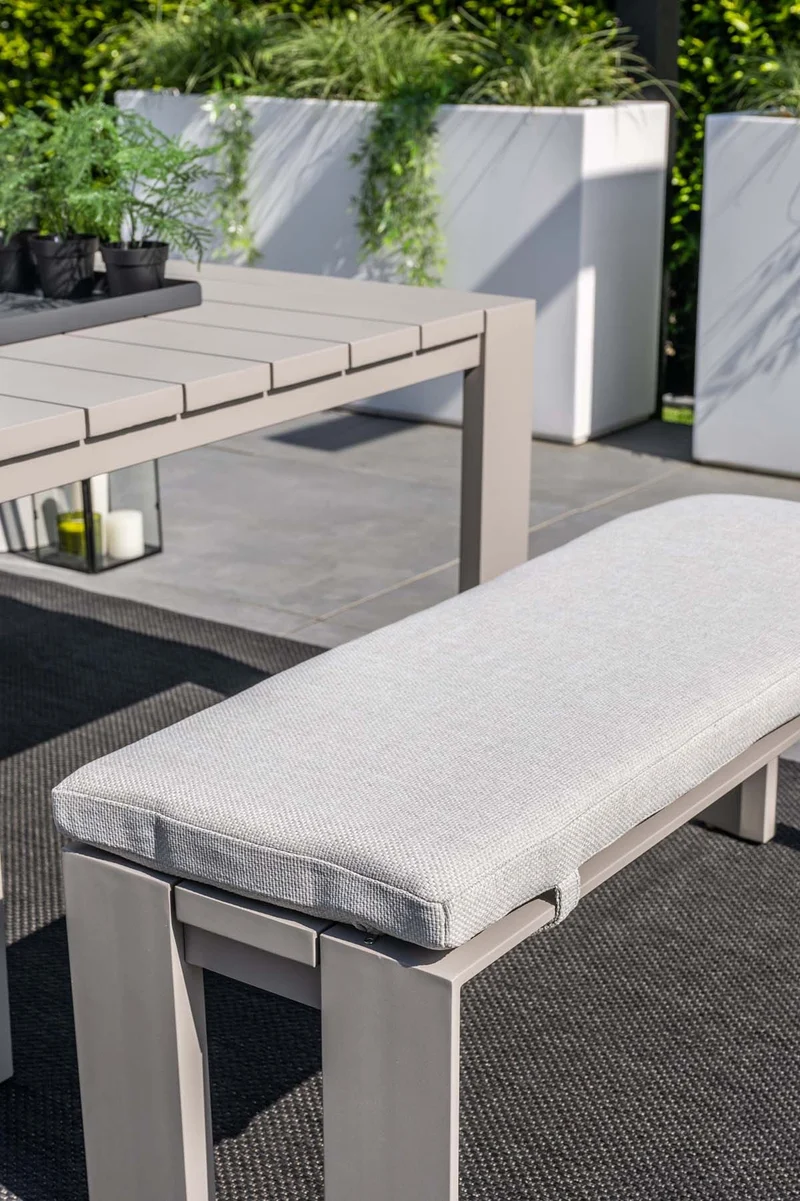 Lounge hoekbank Levanto - 7-persoons - taupe - hoge tafel - 3 delen - Garden Impressions