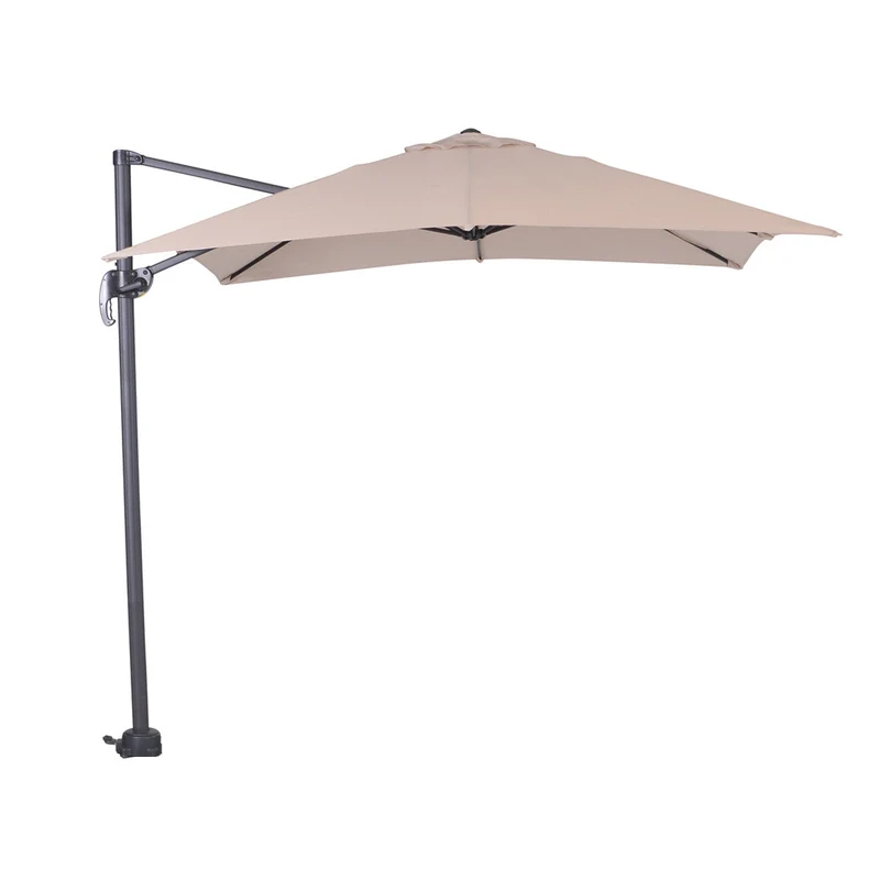 Garden Impressions Hawaii S zweefparasol vierkant 250x250 cm ecru met granieten voet 60 kg en hoes – complete set