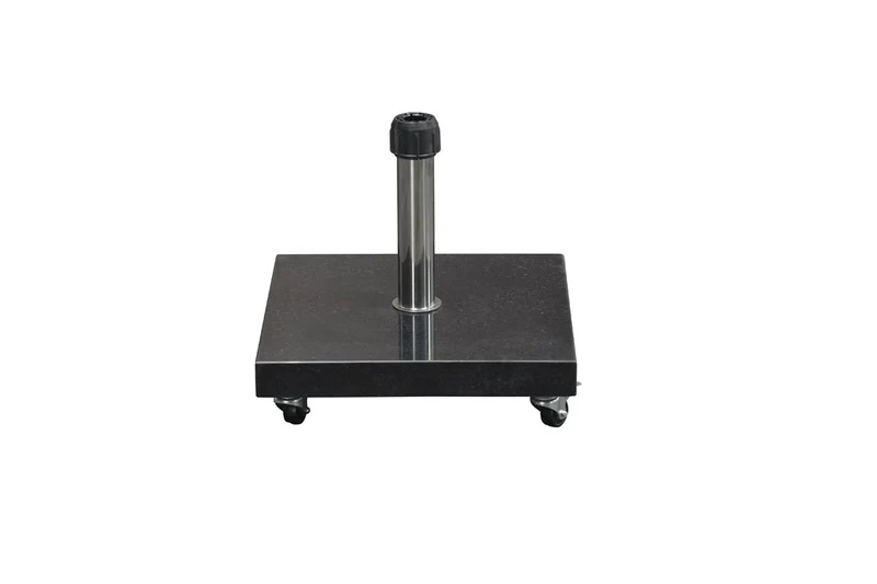 Eureka granieten parasolvoet - 60 kg - zwart gepolijst - verrijdbaar