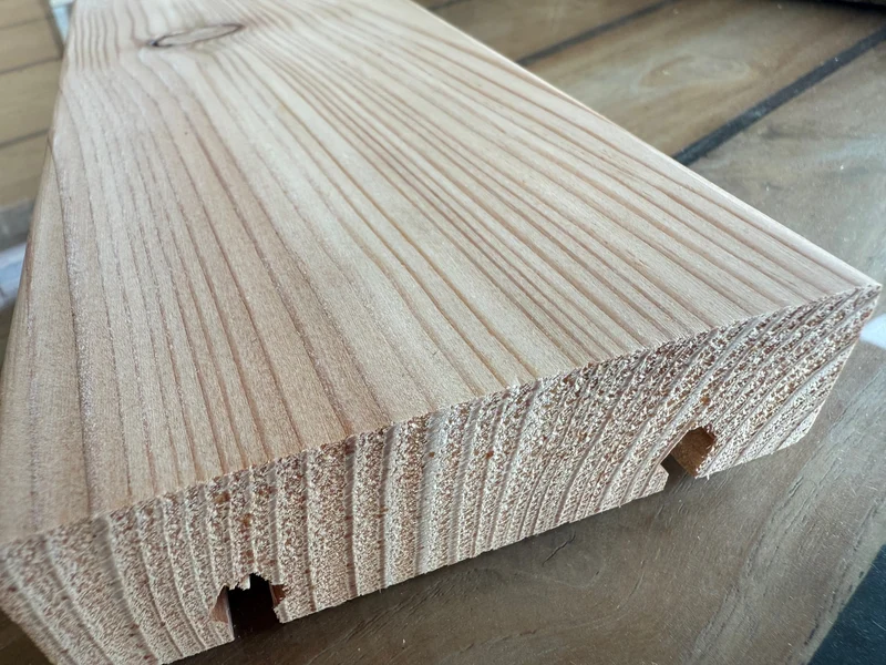 Lärche Riftschnitt 120mm Holzterrassen verdeckt montiert ohne Schrauben