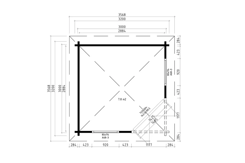 Casa Lignea 5-Eck Gartenhaus Modell Rom