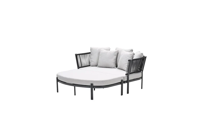 San Remo divanbed - carbon black - rope lava zwart - valley sand