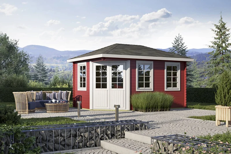 Casa Lignea 5-Eck Gartenhaus Modell Ravenna Iso