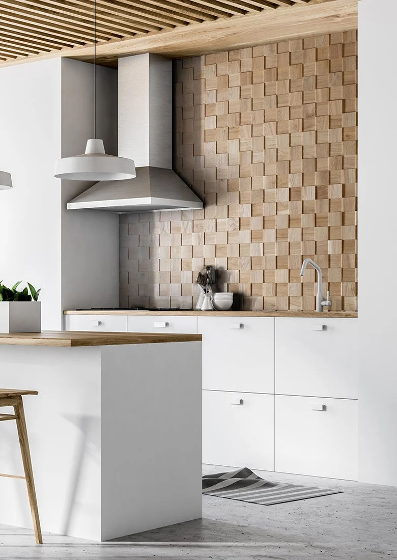 Eiche glatt 3D Paneele Quadrate Holz Wandverkleidung
