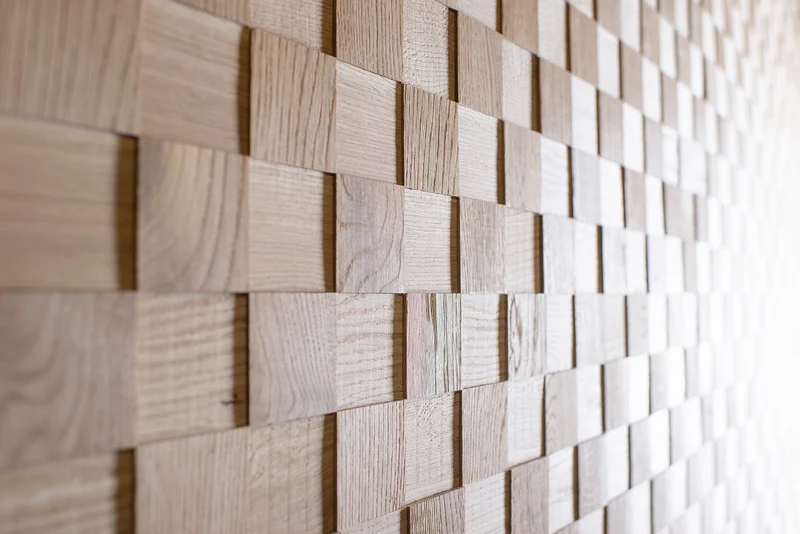 Eiche glatt 3D Paneele Quadrate Holz Wandverkleidung