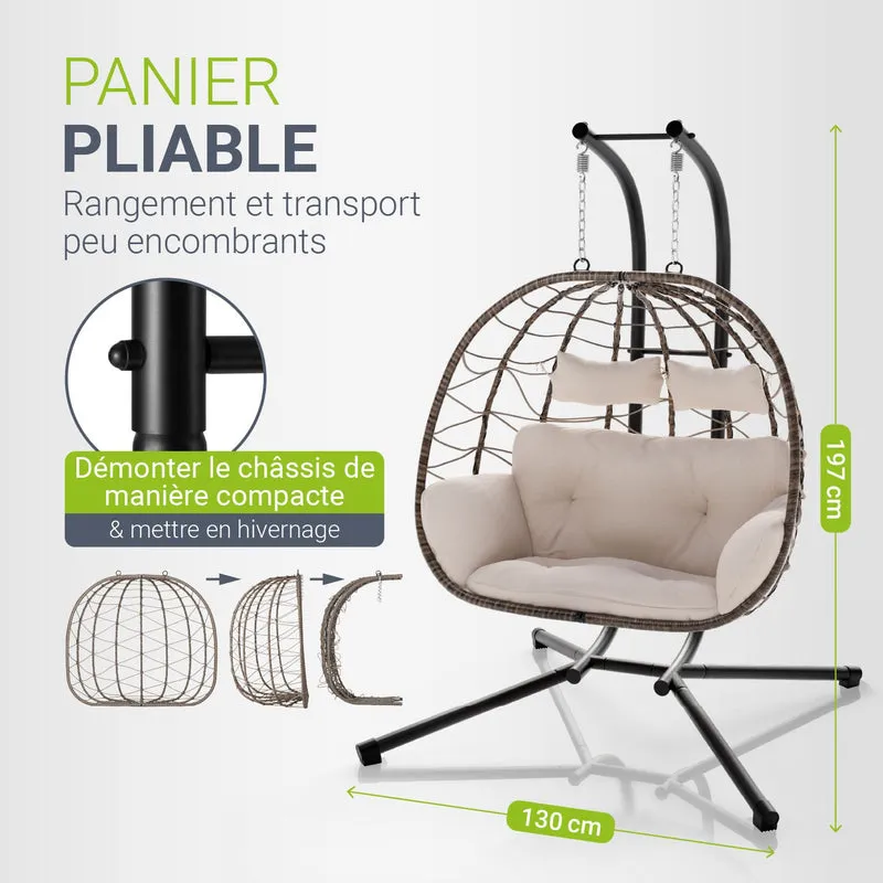 Polyrattan Doppelhängesessel Aria