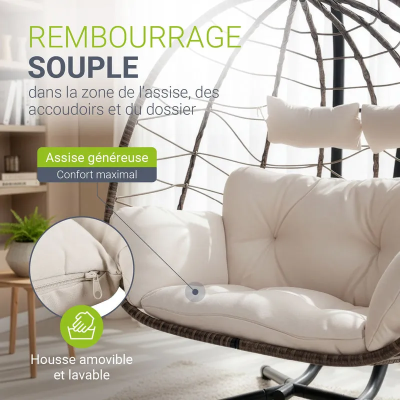 Polyrattan Doppelhängesessel Aria