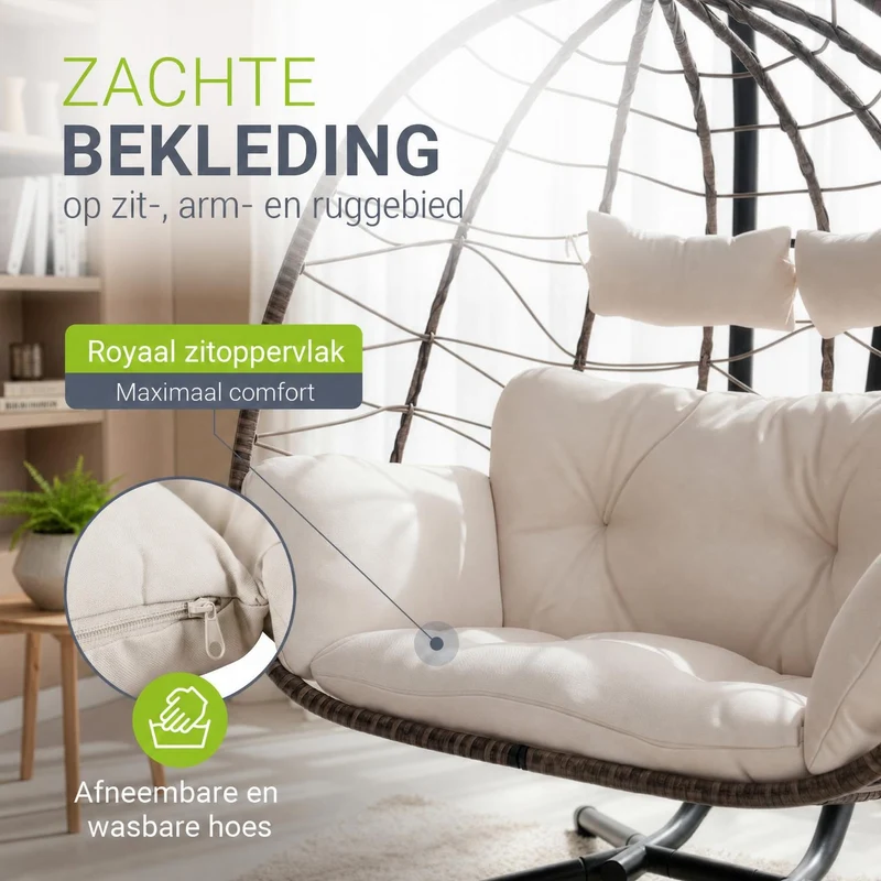 Polyrattan Doppelhängesessel Aria
