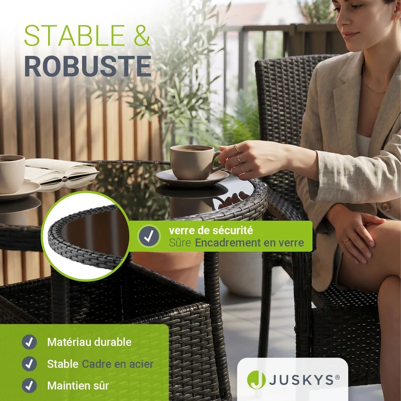 Runder Polyrattan Gartentisch Yoro