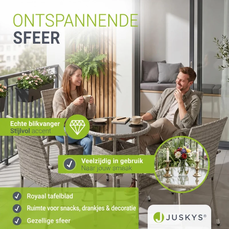 Runder Polyrattan Gartentisch Yoro