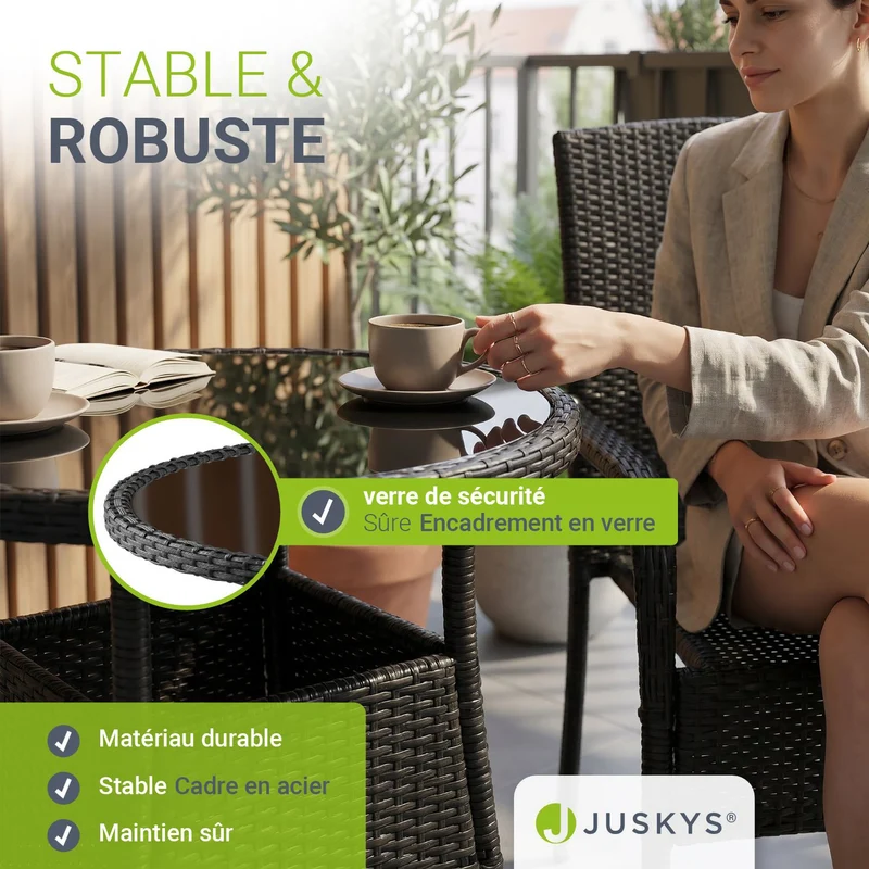 Runder Polyrattan Gartentisch Yoro