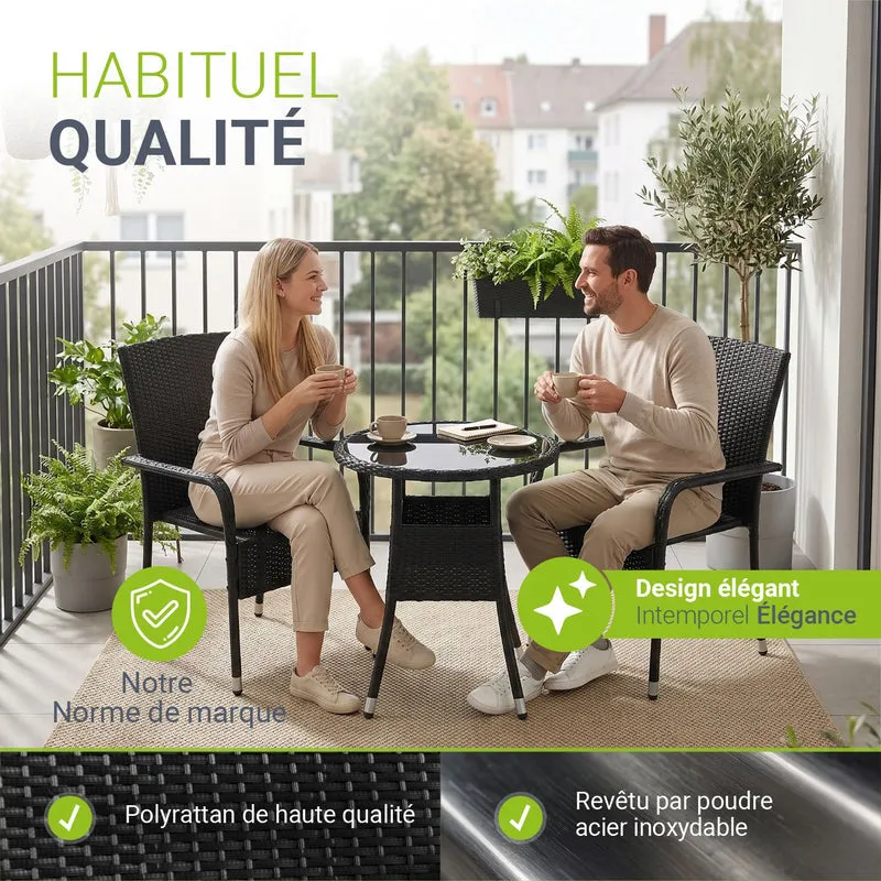 Runder Polyrattan Gartentisch Yoro