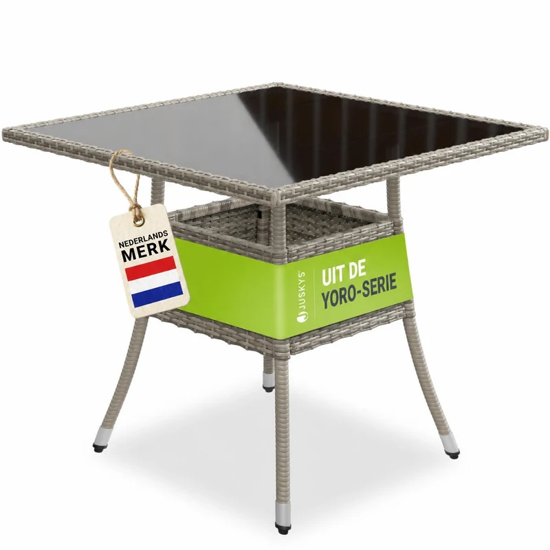 Eckiger Polyrattan Gartentisch Yoro