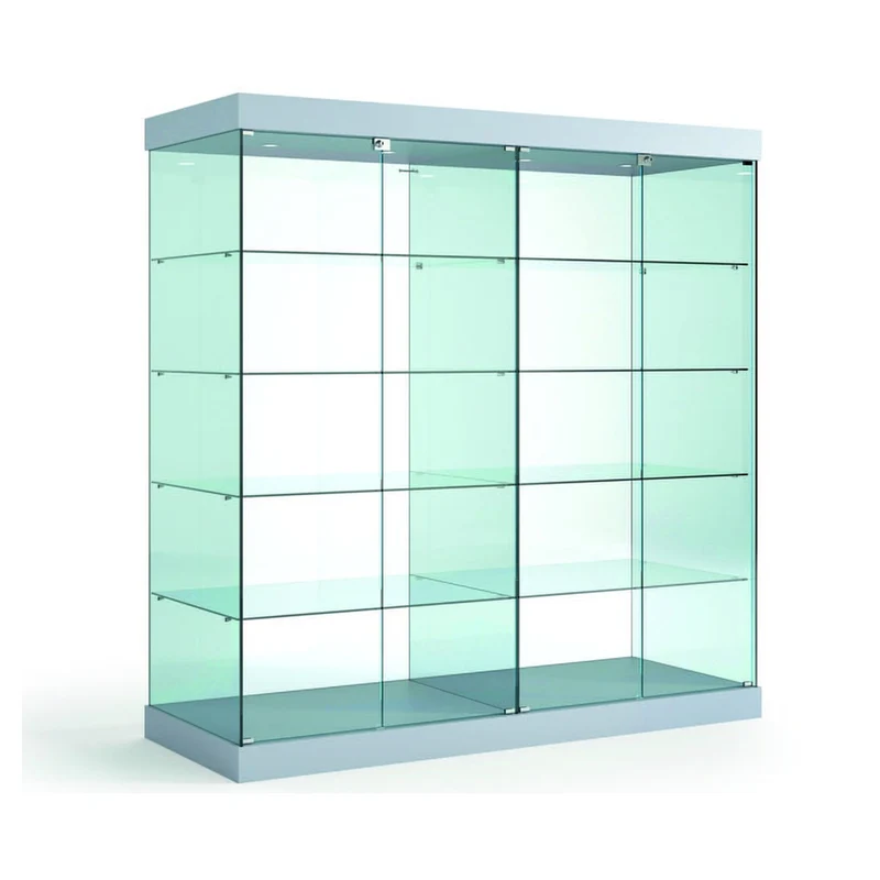 Casa Padrino Luxus Ladenvitrine 182 x 60 cm H. 188 cm mit 8 LED-Spots - Ladeneinrichtung - Boutique Möbel - Made in Italy