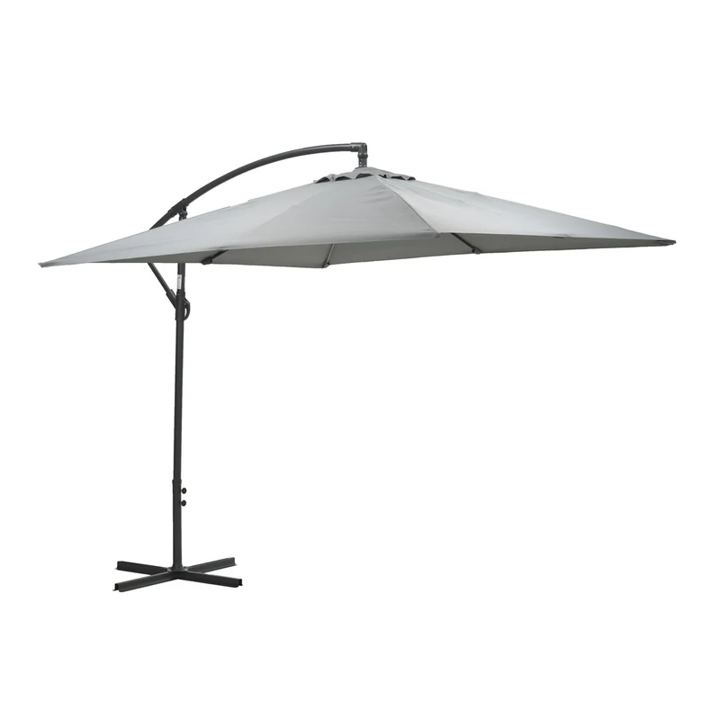 Corfu parasol - 250x250 cm - carbon black - licht grijs