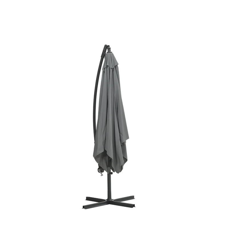 Corfu parasol - 250x250 cm - carbon black - licht grijs