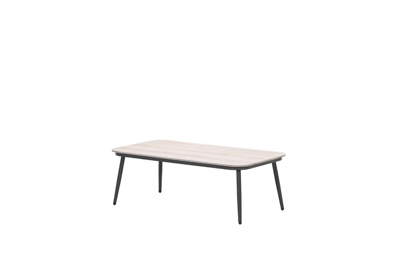 Teramon lounge tafel - 130x70 cm - carbon black - light teak Vironwood