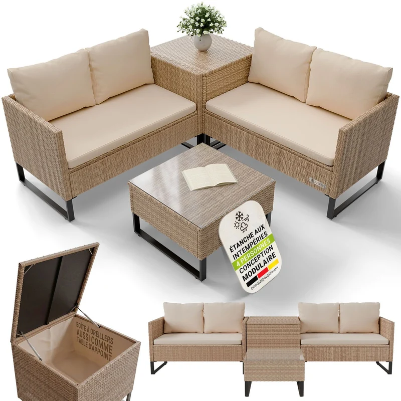 Gartenlounge für 4 Personen Santorini