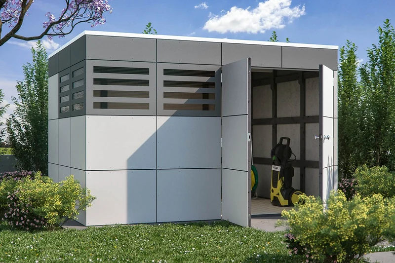 Skan Holz Gerätehaus Crosscube Modell Sydney