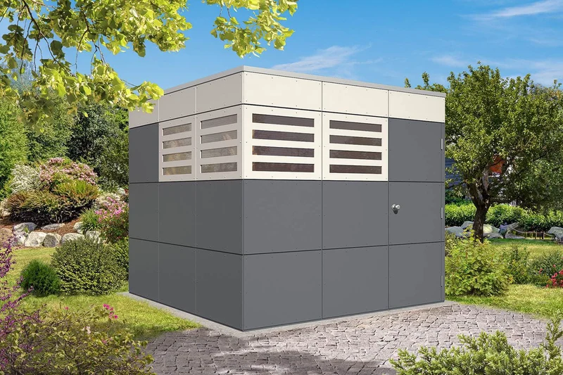 Skan Holz Gerätehaus Crosscube Modell Perth