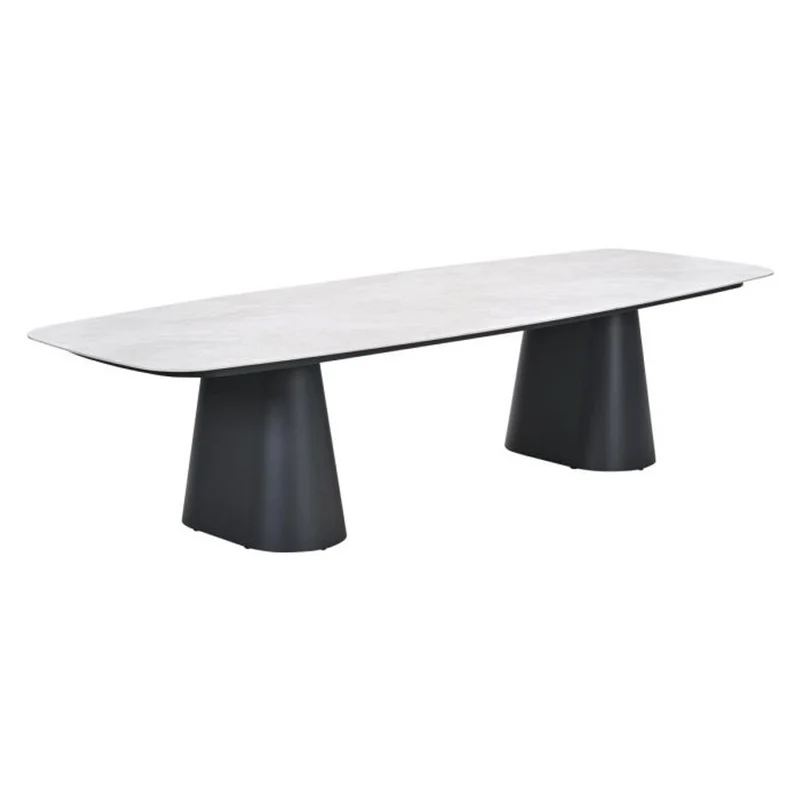 Acate tuinset 9-delig draaibaar Carbon Black - Denver dining tafel 320x120 Verona Sand