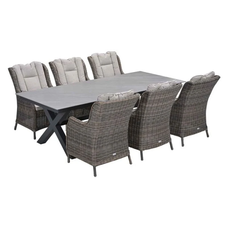 Osborne tuinset 7-delig Havanna Sand - Sintra dining tafel 240x100 Napoli Sand