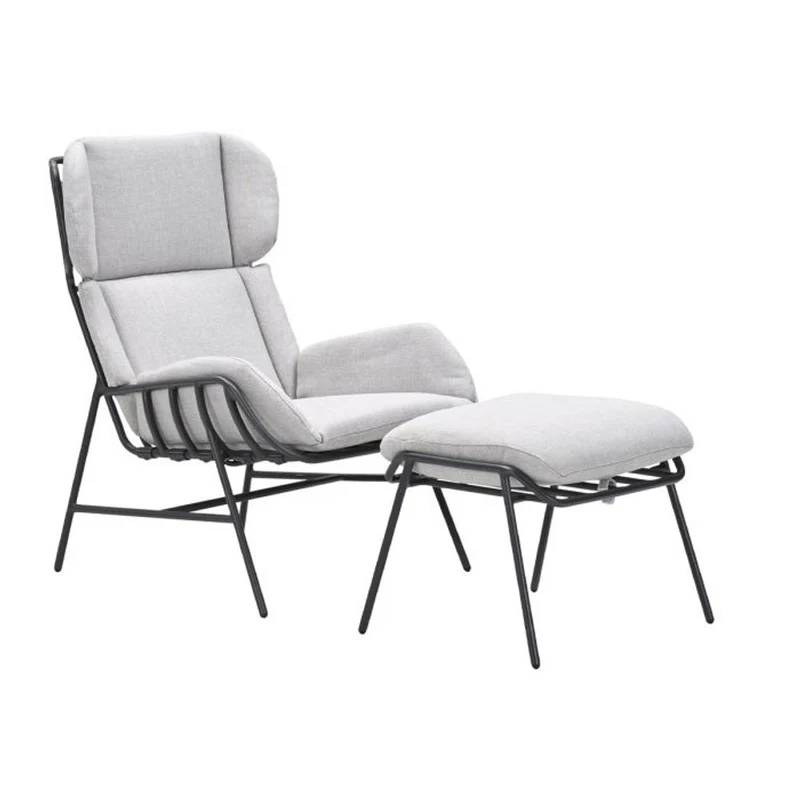Livorno loungestoel incl. voetenbank taupe