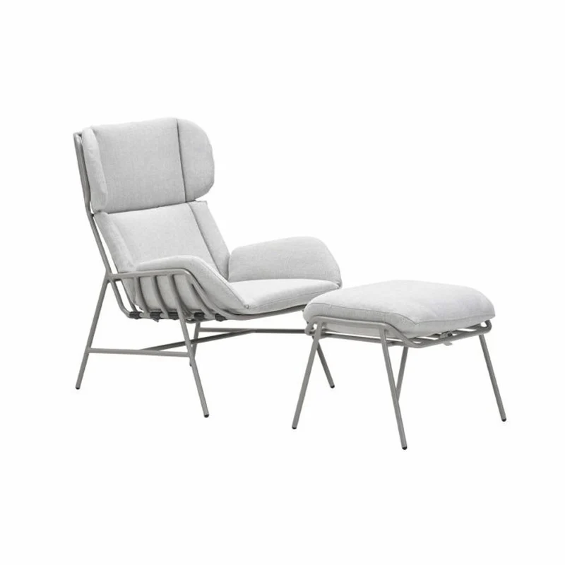 Livorno loungestoel incl. voetenbank grijs