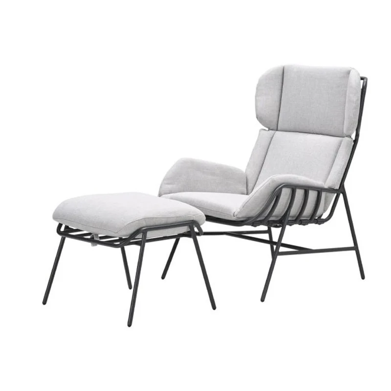 Livorno loungestoel incl. voetenbank grijs