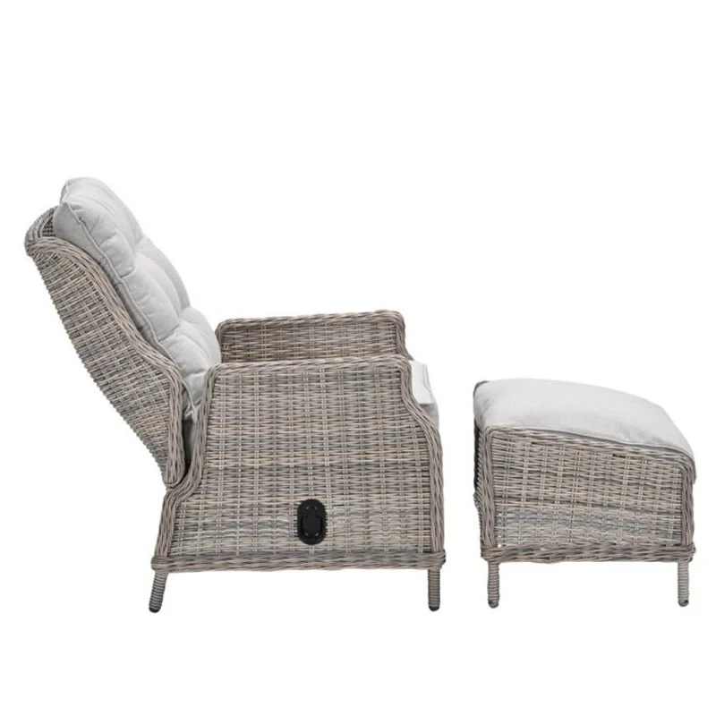 Veracruz verstelbare relaxstoelen incl. voetenbank desert sand