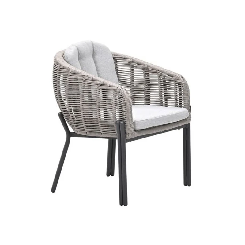 Fiji tuinset 7-delig Aluminium Carbon Black met Scotland tafel Napoli Sand 230x115 cm