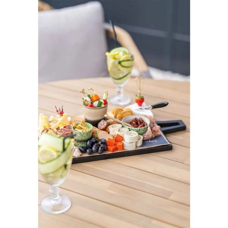 Santos dining tuinset 7-delig Acacia White Wash met Urania tafel ovaal 220x115 cm