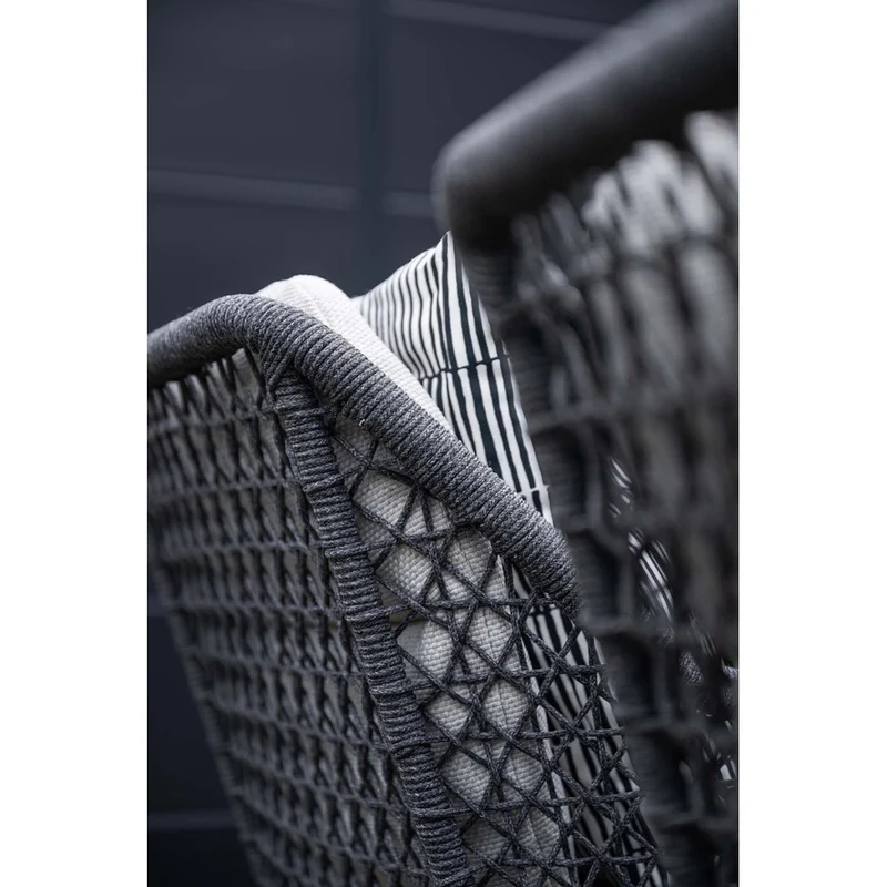 Toledo dining tuinstoel carbon black rope donker grijs