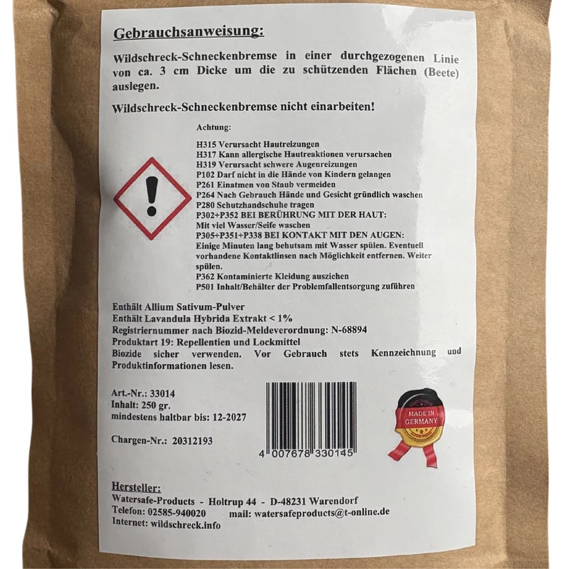 Watersafe Products Wildschreck Schneckenbremse