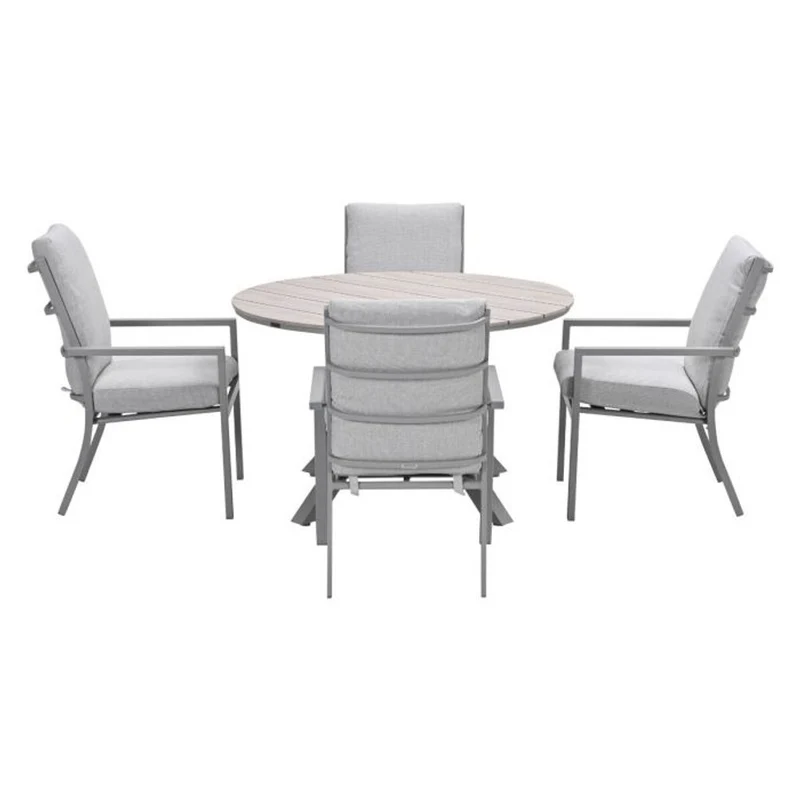 Sergio tuinset 5-delig Valley Sand - Edison ronde tuintafel 122 cm
