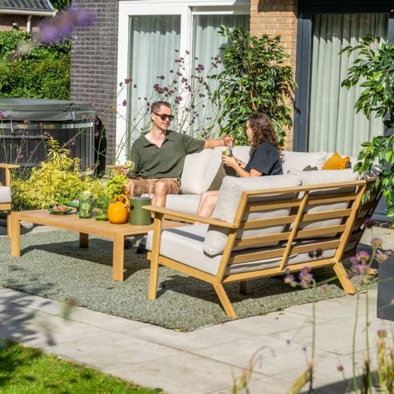 Havana loungeset 6-delig - Natural Teak Look