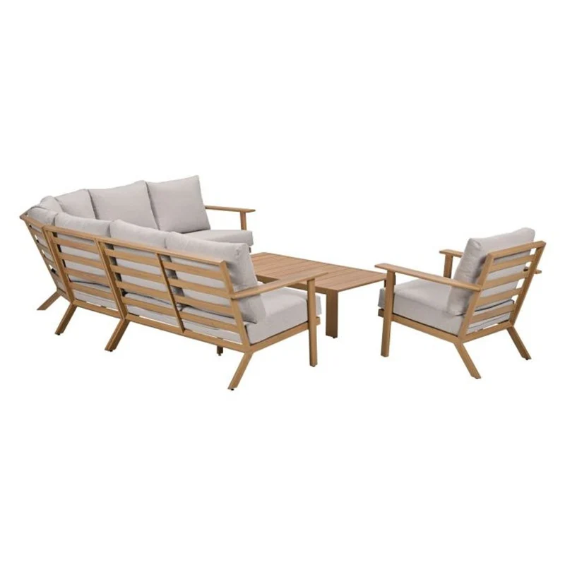 Havana loungeset 6-delig - Natural Teak Look