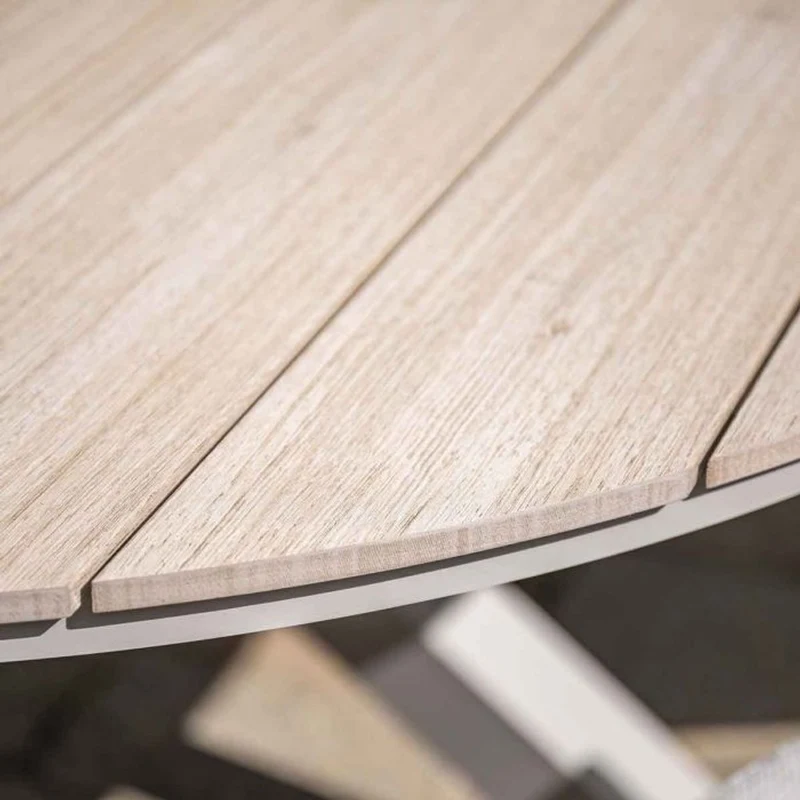 Osborne verstelbare tuinset 6-delig vintage willow met Edison tuintafel rond 148 cm light teak vironwood