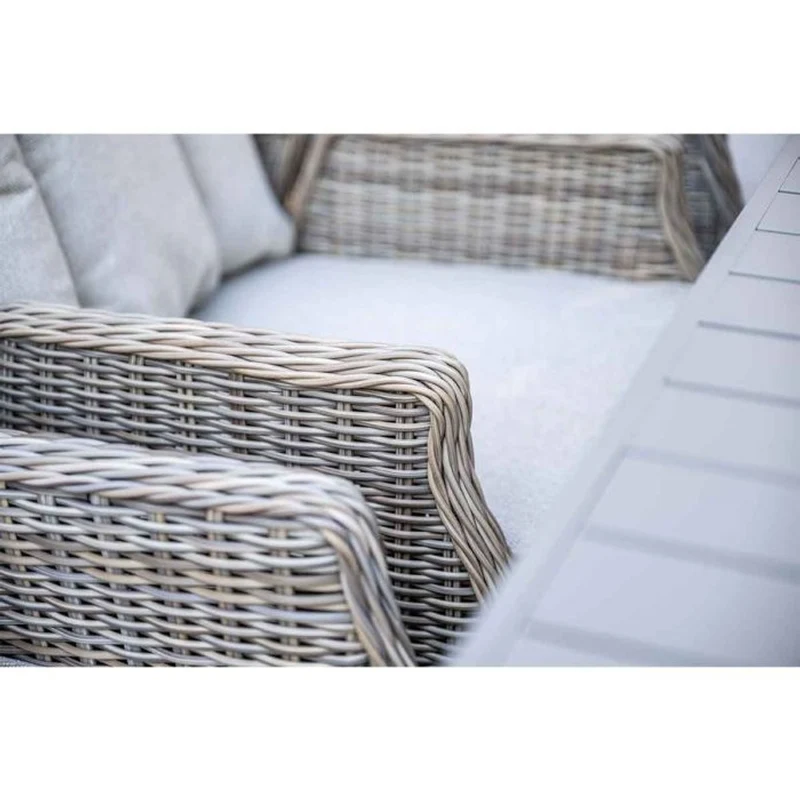 Osborne verstelbare tuinset 7-delig vintage willow met Latina uitschuifbare tuintafel 180/230x100 cm taupe