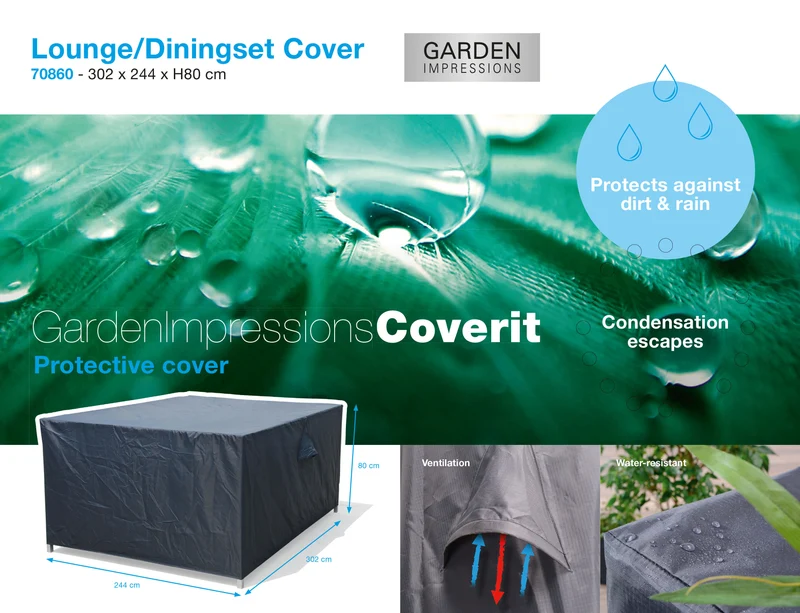 Coverit lounge-diningset hoes - 302x244xH80 cm