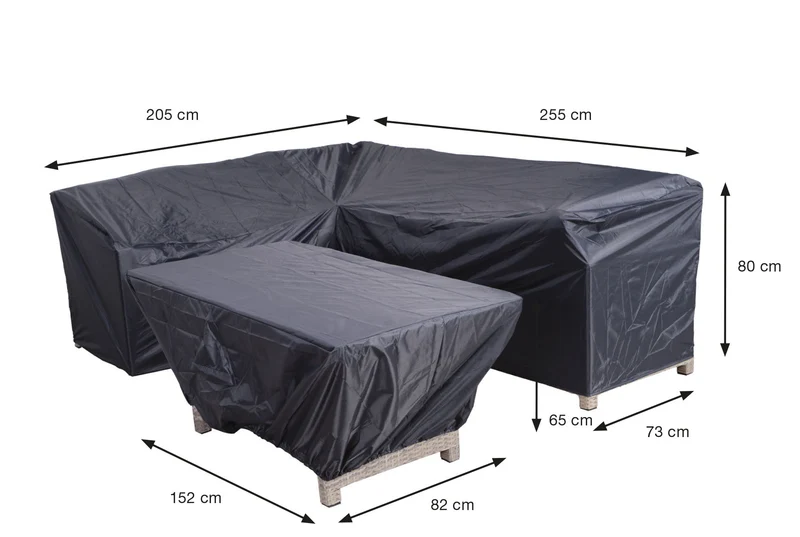 Coverit lounge-diningset hoes - 205/255x73xH80 & 152x82xH65 cm