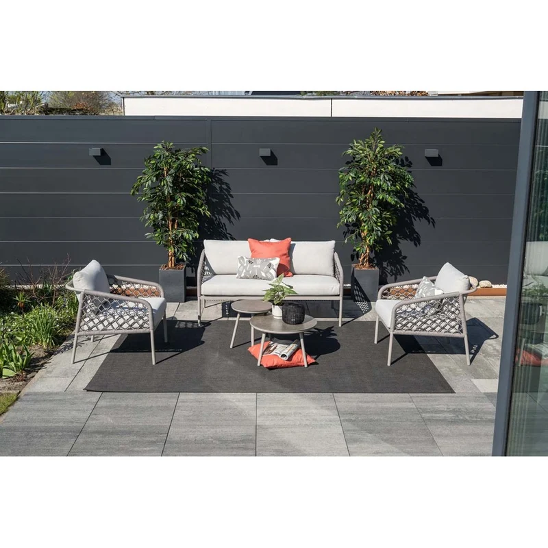 Garden Impressions Torinto loungeset 4-delig taupe rope zand