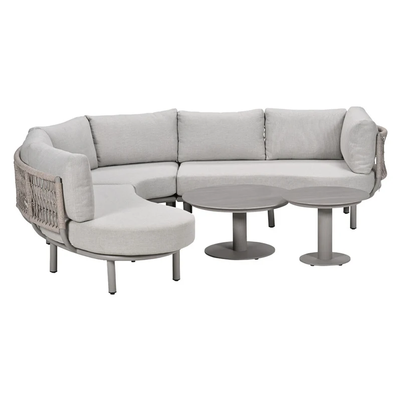 Garden Impressions Matera loungeset 5-delig met 2 Nice loungetafels taupe