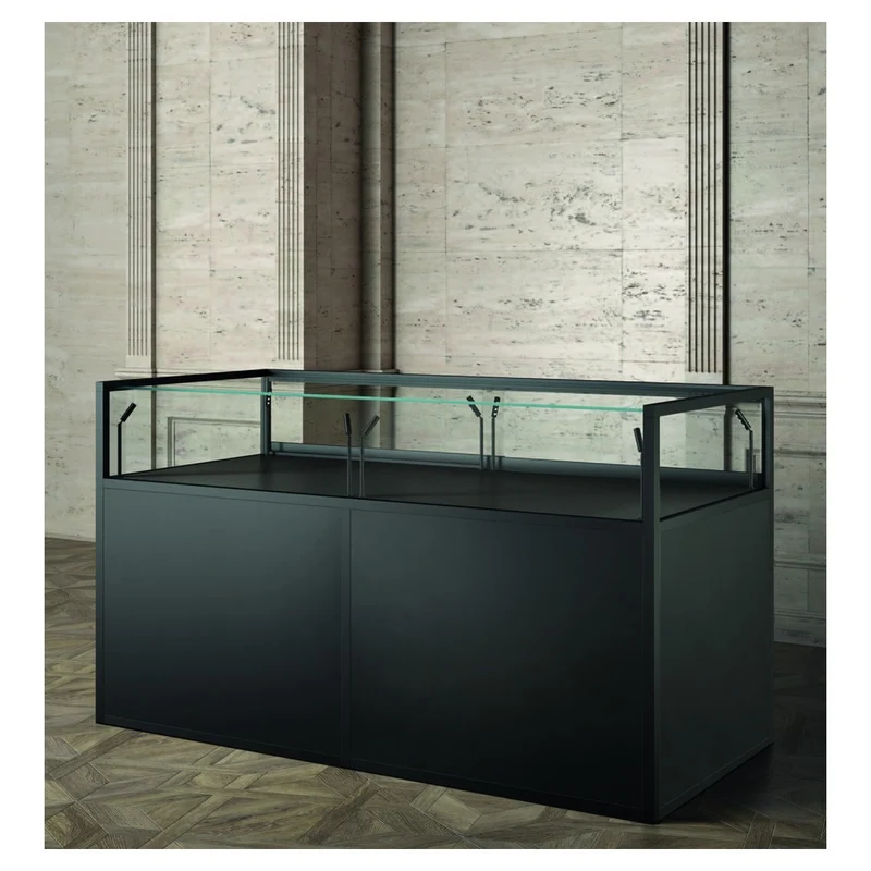 Casa Padrino Luxus Museumsvitrine 180 x 80 cm H. 105 cm mit LED - Ladeneinrichtung - Boutique Möbel - Made in Italy