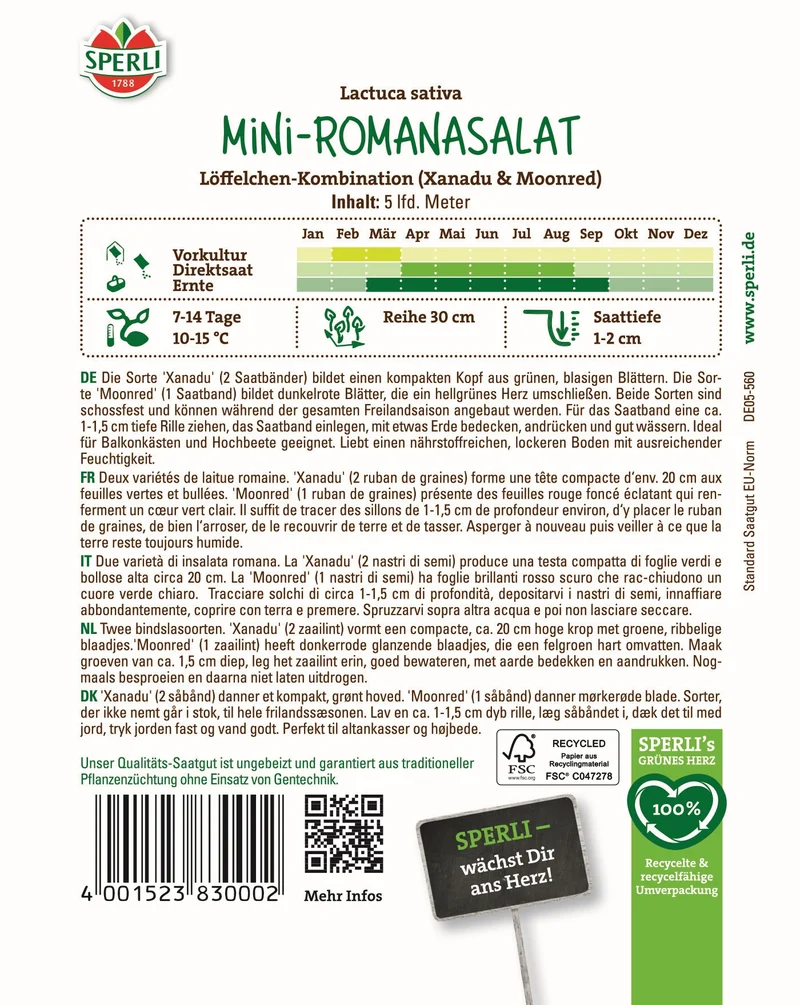 SPERLI Samen-Set "Frische Salatvielfalt - Easy Gardening"