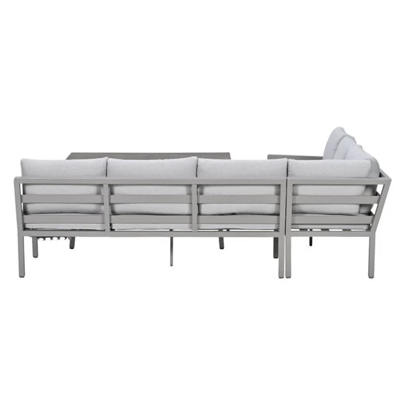 Garden Impressions Corsica lounge-dining set 4-delig links taupe valley sand slate grijs keramisch glas
